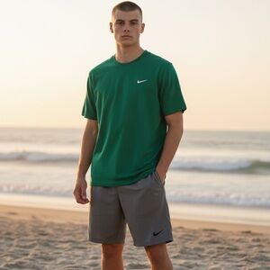 Nike Green Shirt NWT and Gray Shorts Combo